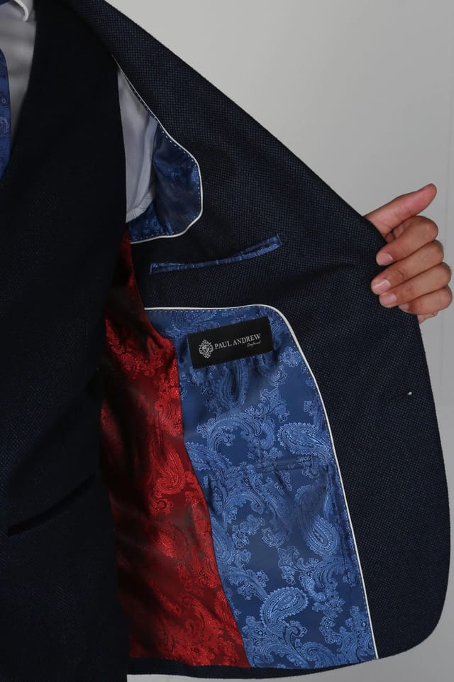 Paul Andrew Paul Andrew Men's Arthur - Classic Birdseye Blazer in Navy - 3