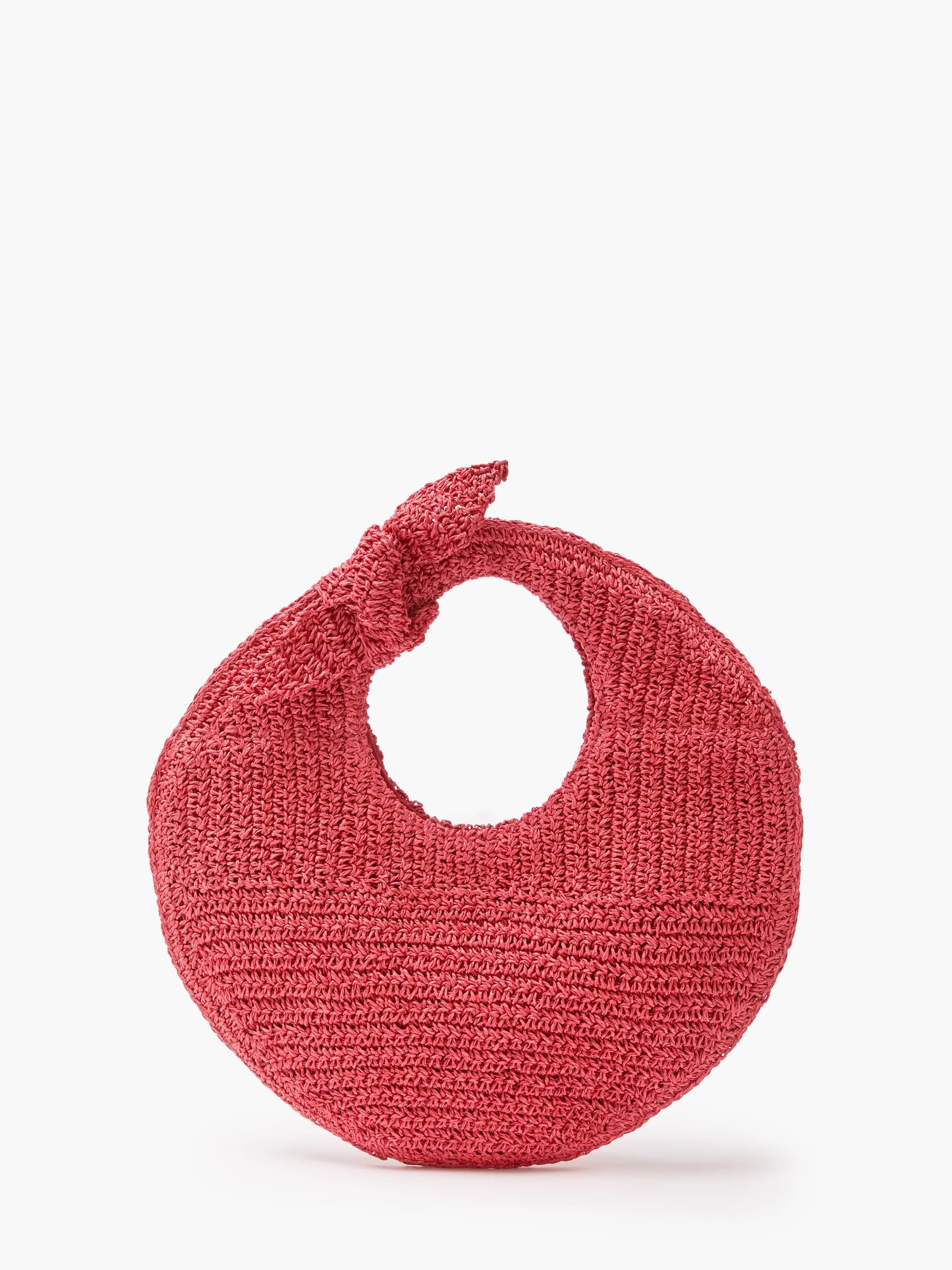 French Connection French Connection Red Textured Woven Round Shoulder Bag
