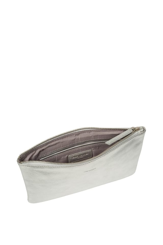 Pure Luxuries London Pure Luxuries London Women's 'Emalia' Leather Clutch Bag in Silver - 3