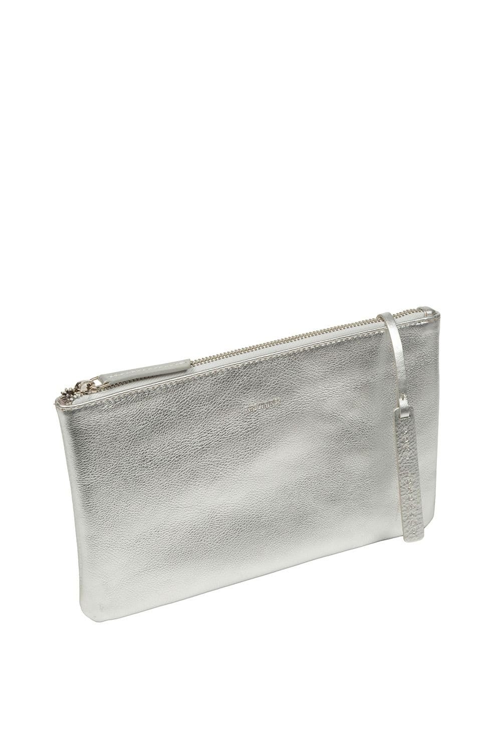 Pure Luxuries London Pure Luxuries London Women's 'Emalia' Leather Clutch Bag in Silver - 4