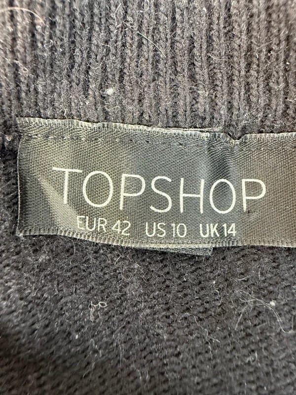 Topshop Topshop black sequinned crewneck angora blend super-soft jumper s/14