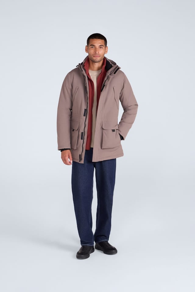Animal Animal Men's 'Jesper' Warm Adjustable Hood Waterproof Full Zip Outdoor Parka Jacket in Brown - 2