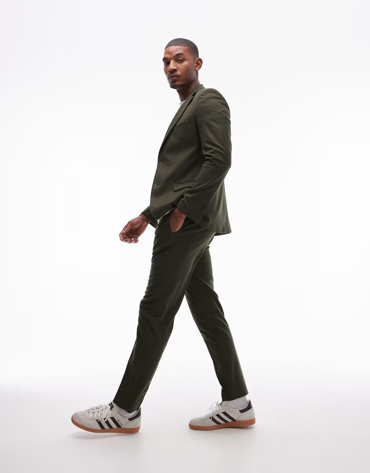 ASOS Topman slim suit trousers in khaki - 1
