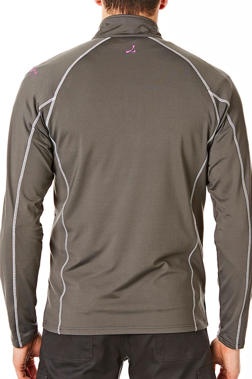 Under Par Under Par Men's Zip Neck Concealed Pockets Golf Mid Layer in Grey - 4