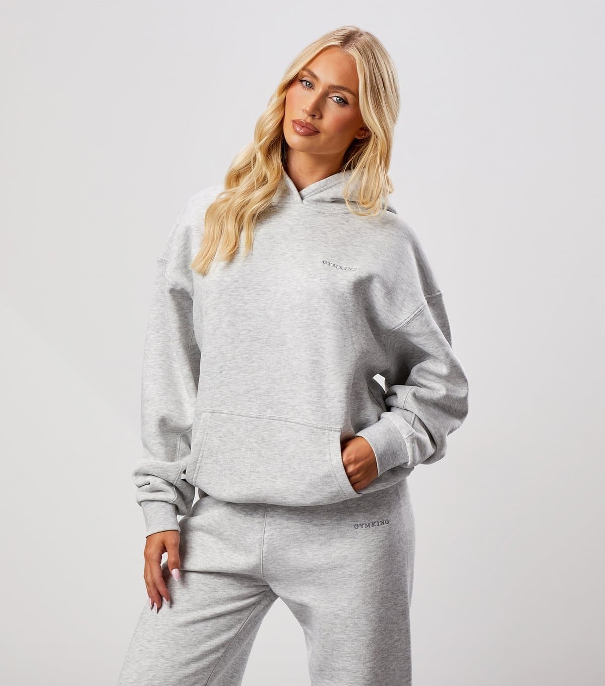 Gym King Women's 365 Light Grey Relaxed Fit Hoodie Gym King New Look