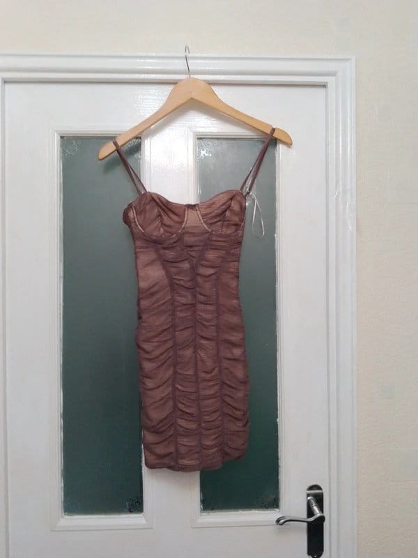 Bershka Chocolate Brown Chiffon Bodycon Dress