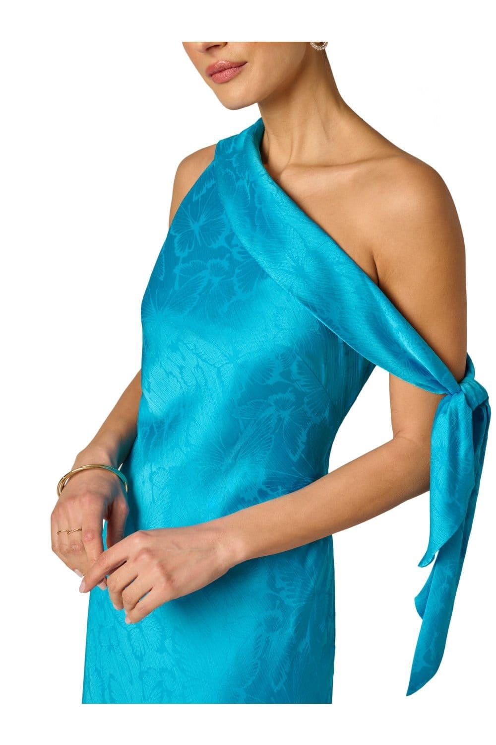 Adrianna Papell Adrianna Papell Women's Woven Jacquard Midi Dress in Blue - 4