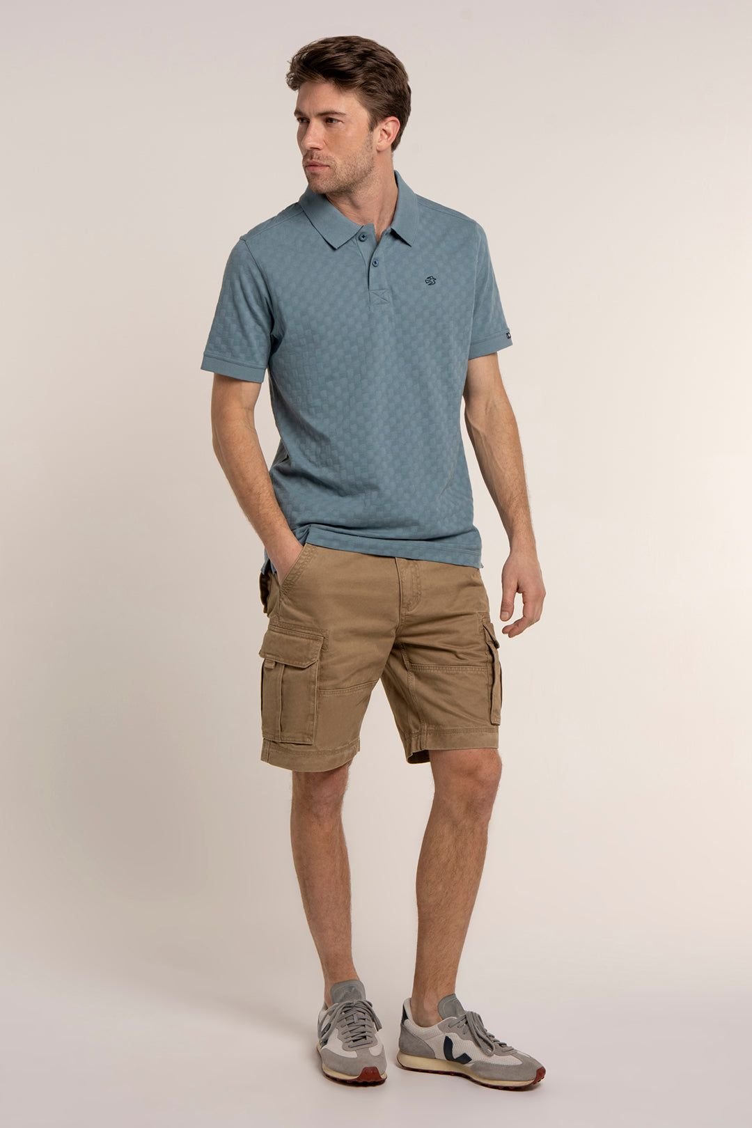 Brakeburn Brakeburn Men's SAXILBY JACQUARD POLO in Blue - 4