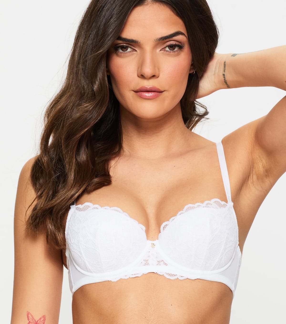Ann Summers Women's White Lace Padded Balcony Bra Ann Summers New Look