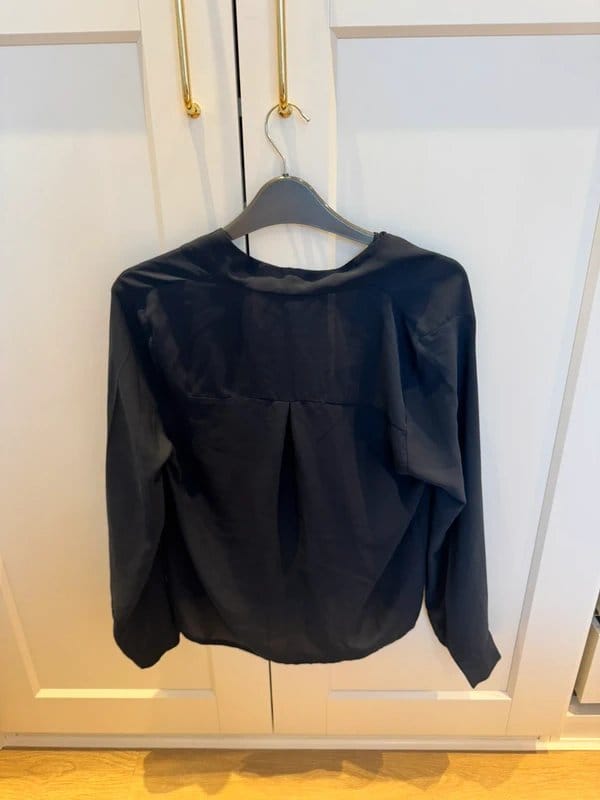 Topshop Navy Wrap Chiffon Blouse