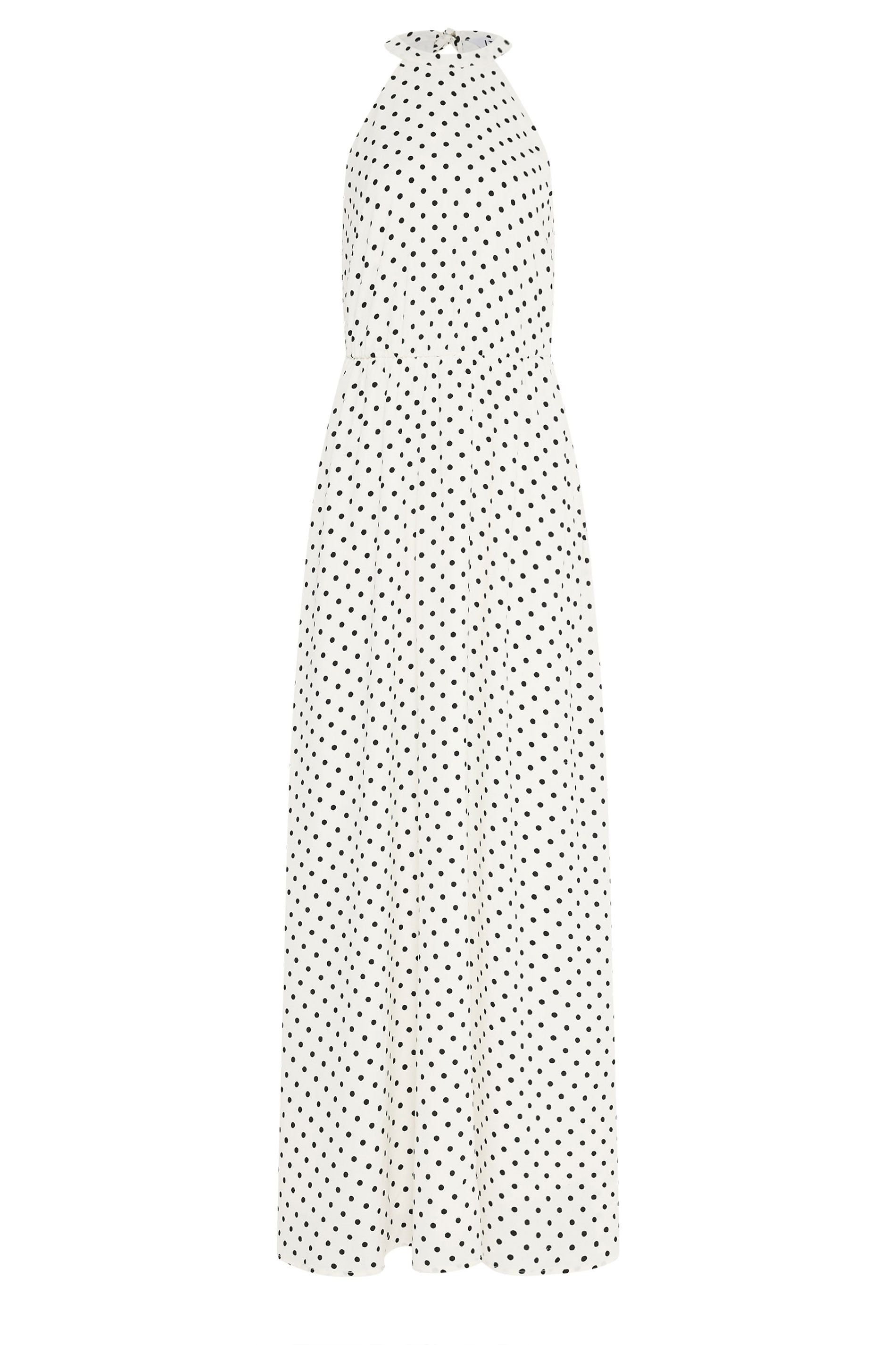 Long Tall Sally Long Tall Sally Women's Tall Spot Halter Neck Dress in White - 2