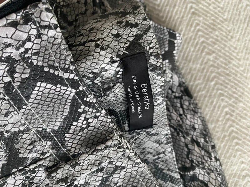 Bershka Leather snake print trousers