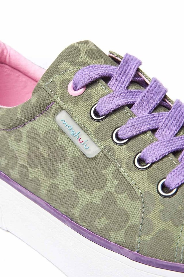 Moshulu Moshulu Women's 'Levan' Chunky Canvas Trainers in Green - 3