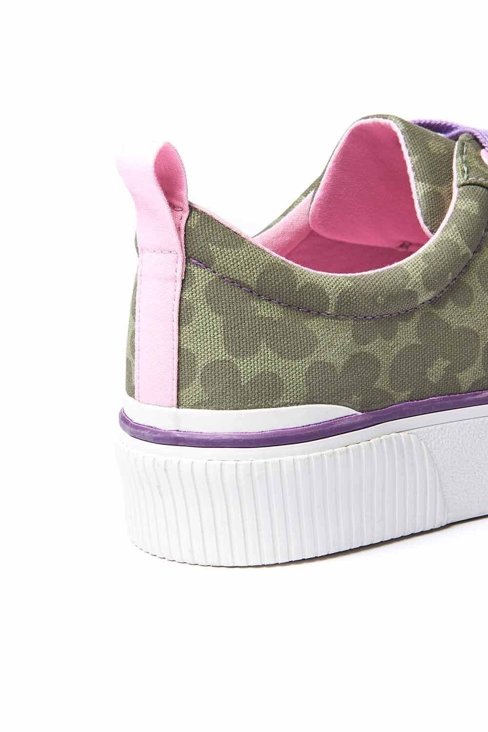 Moshulu Moshulu Women's 'Levan' Chunky Canvas Trainers in Green - 4