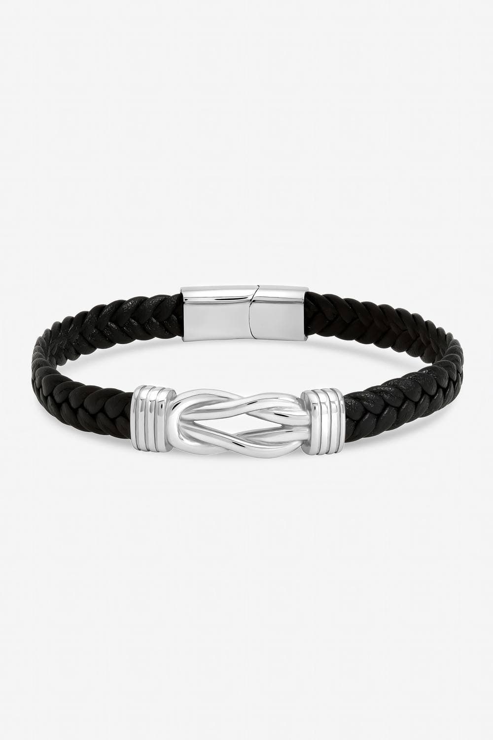 Inicio Inicio Men's Black Plaited Bracelet - Gift Pouch