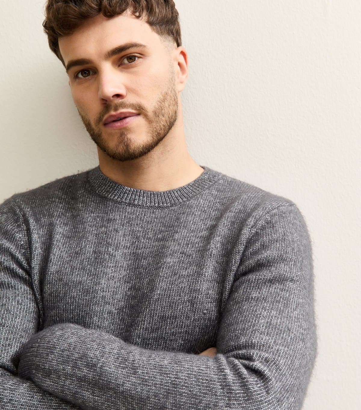 New Look New Look Dark Grey Knit Crew Neck Jumper
