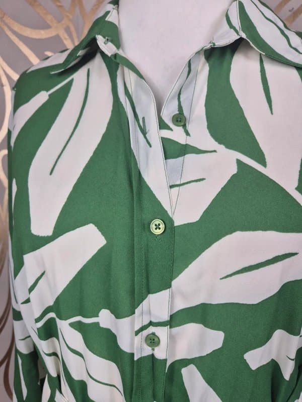 Next Next green and white shirt dress belted size 20