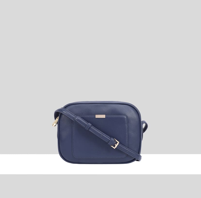 Paul Costelloe Paul Costelloe Women's Sazava Leather Cross Body Bag in Indigo - 1