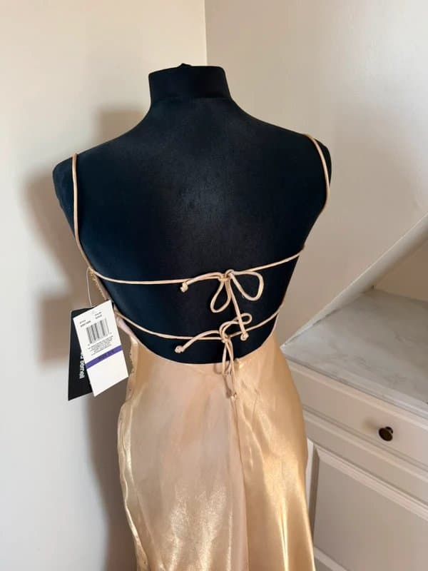 Morgan & Co. Morgan & Co Vintage y2k 90s 00s Gold Crystal Evening Prom Dress Size 6/8