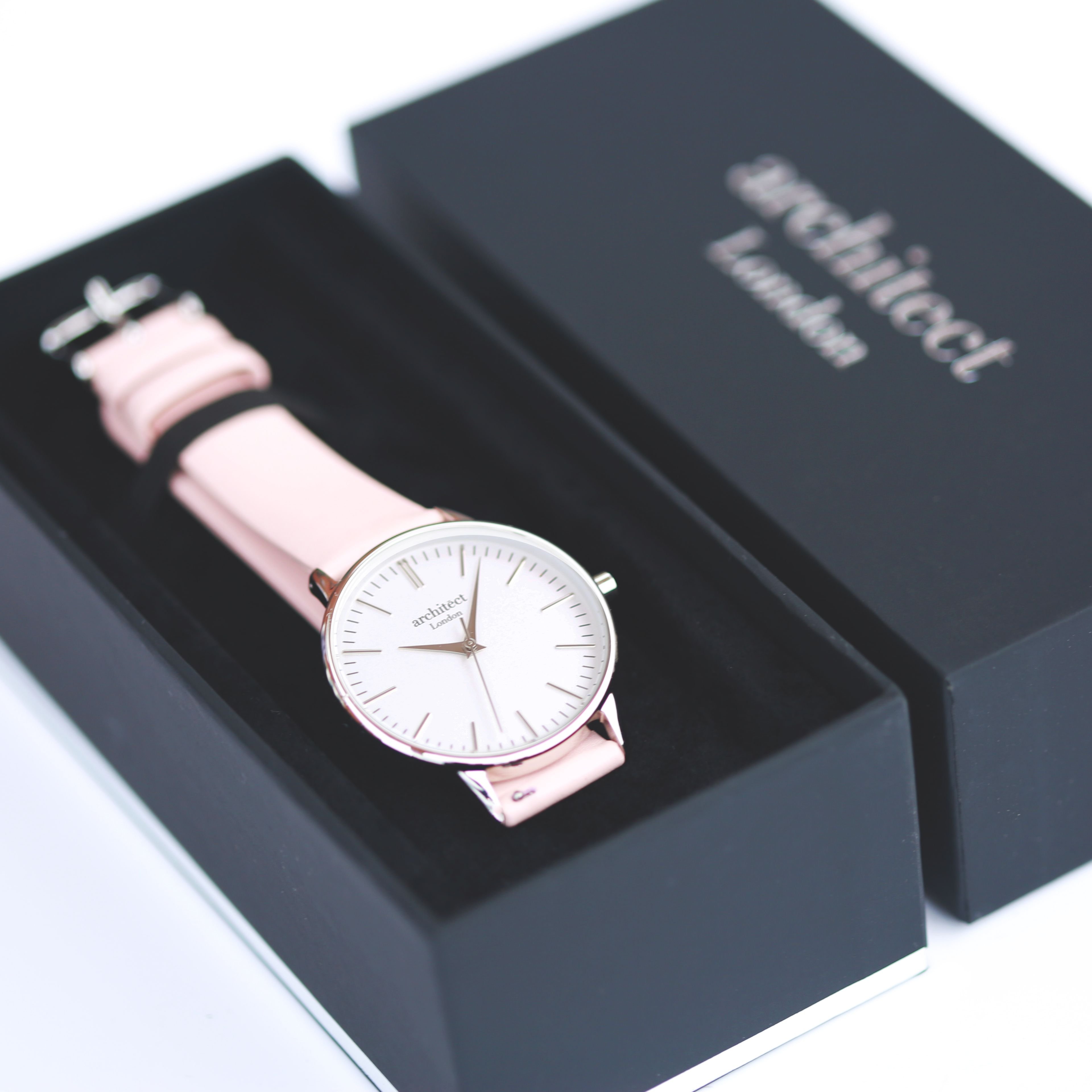 Wear We Met Wear We Met Women's Personalised Blanc Watch Silver Bezel - Engraved in Pale Pink - 3