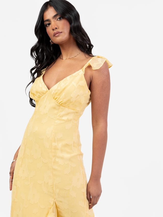 Anaya with Love Anaya with Love Women's Floral Strappy Maxi Dress in Yellow - 2