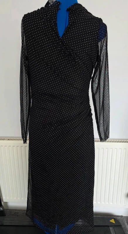 New Look New Look black mesh studded Midi dress Size 16
