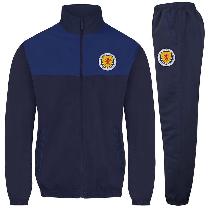 Scottish FA Scottish FA Men's Adults Jacket & Pants Tracksuit Set in Navy - 1