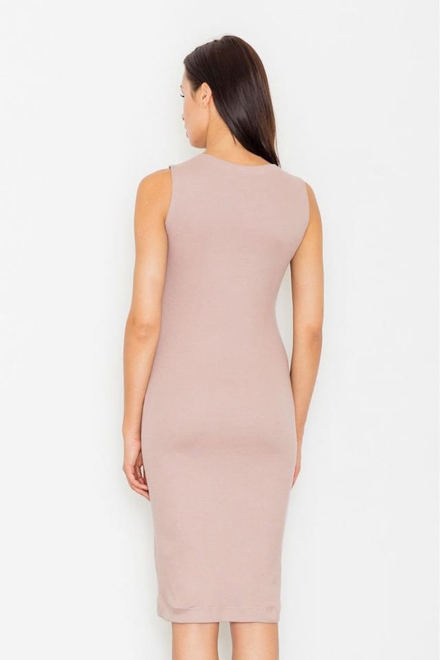 Love Lace Love Lace Women's Chic Cotton Knit Evening Dress With Tie Neck Style 62651 in Pink - 2
