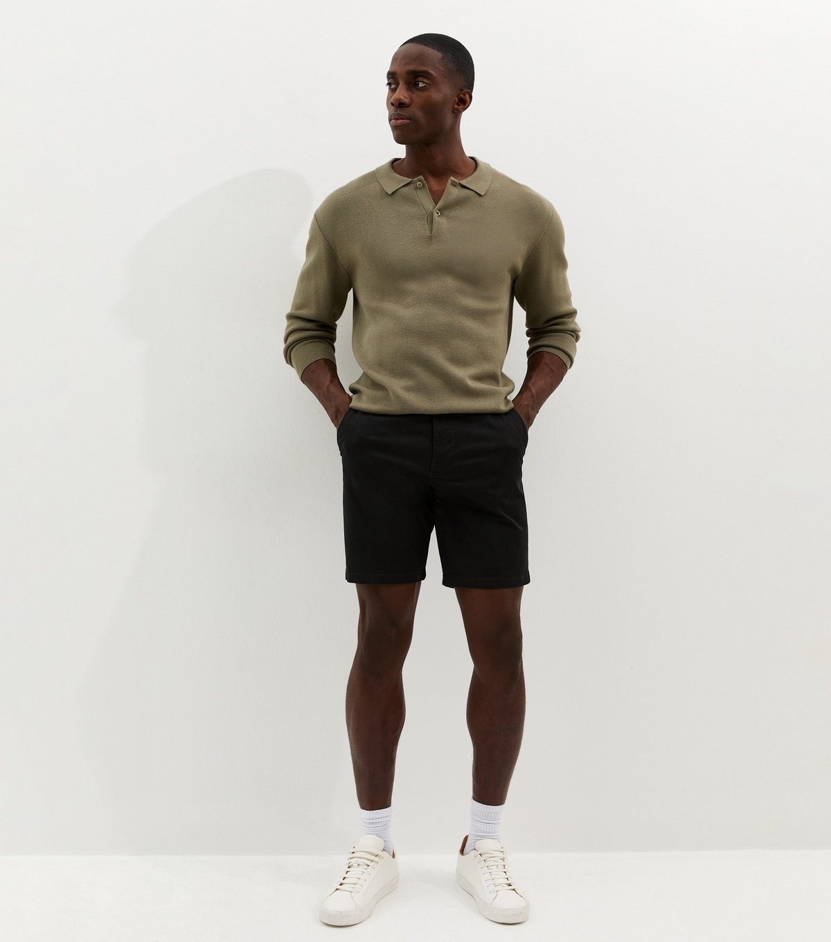 New Look Men's Black Regular Chino Shorts New Look - 3