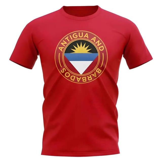 Antigua Antigua Men's Mens & Barbados Football Badge T-Shirt in Red - 2