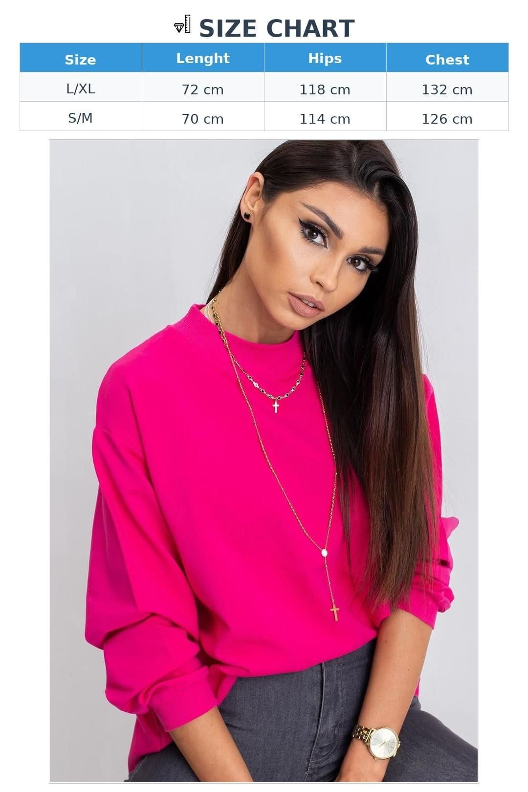 Love Lace Love Lace Women's Cotton Long Sleeve Stand Collar Sweatshirt Style 169757 in Fuchsia - 4