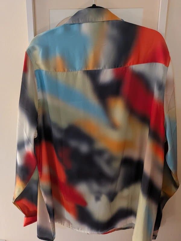 ASOS Design Oil Spill Style Silk Shirt