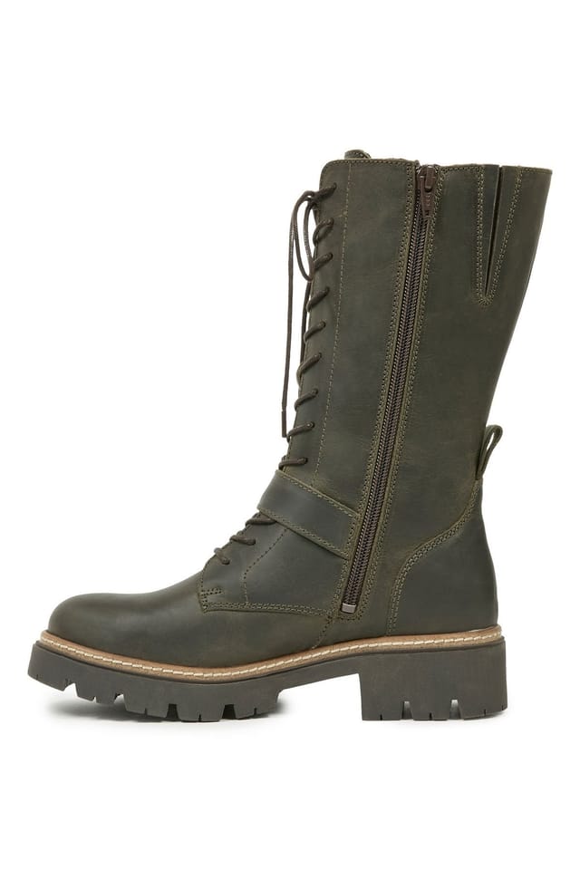 Celtic & Co Celtic & Co Women's Strap Detail Mid Calf Boot in Dark Olive - 3