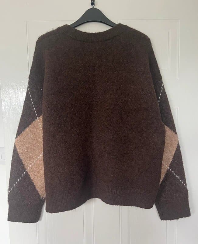 New Look New Look Brown Argyle Jumper Size L