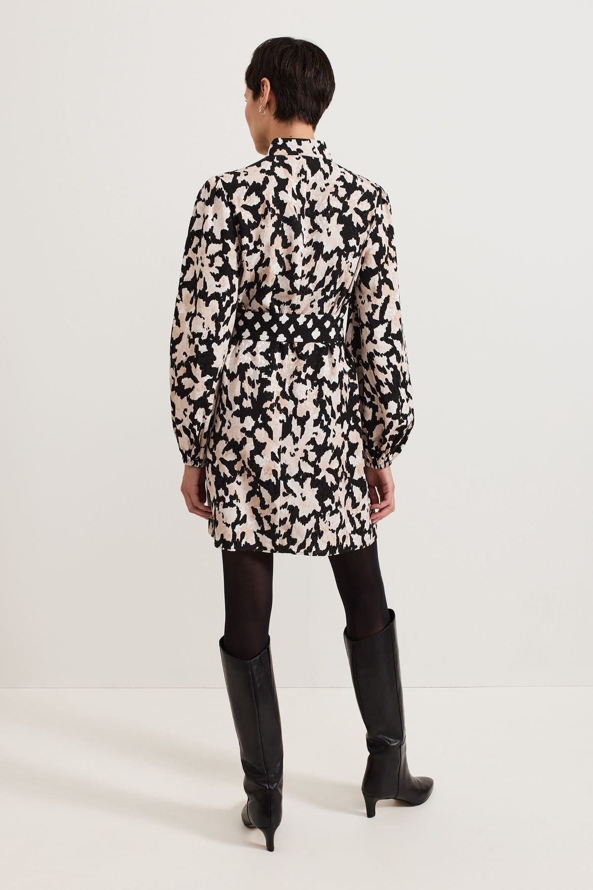 Phase Eight Phase Eight Women's Dolly Mandarin Collar Mini Shirt Dress in Black - 4