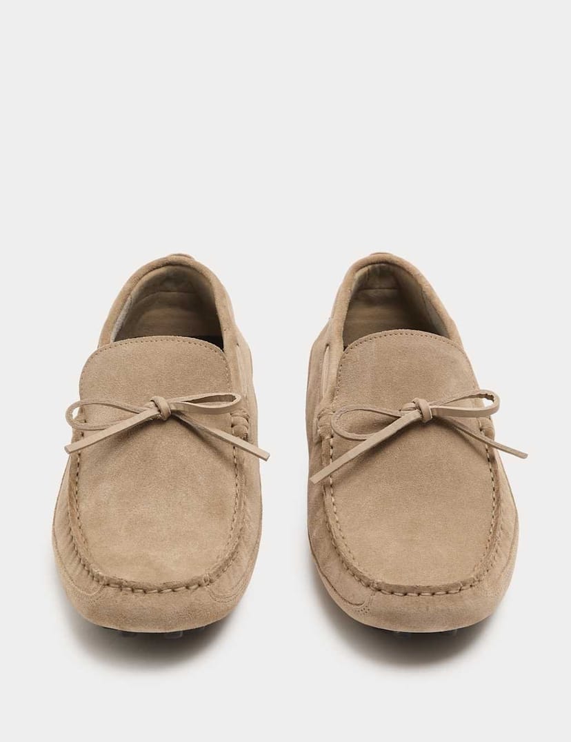 Marks & Spencer M&S Suede Driving Shoes Stone - 1