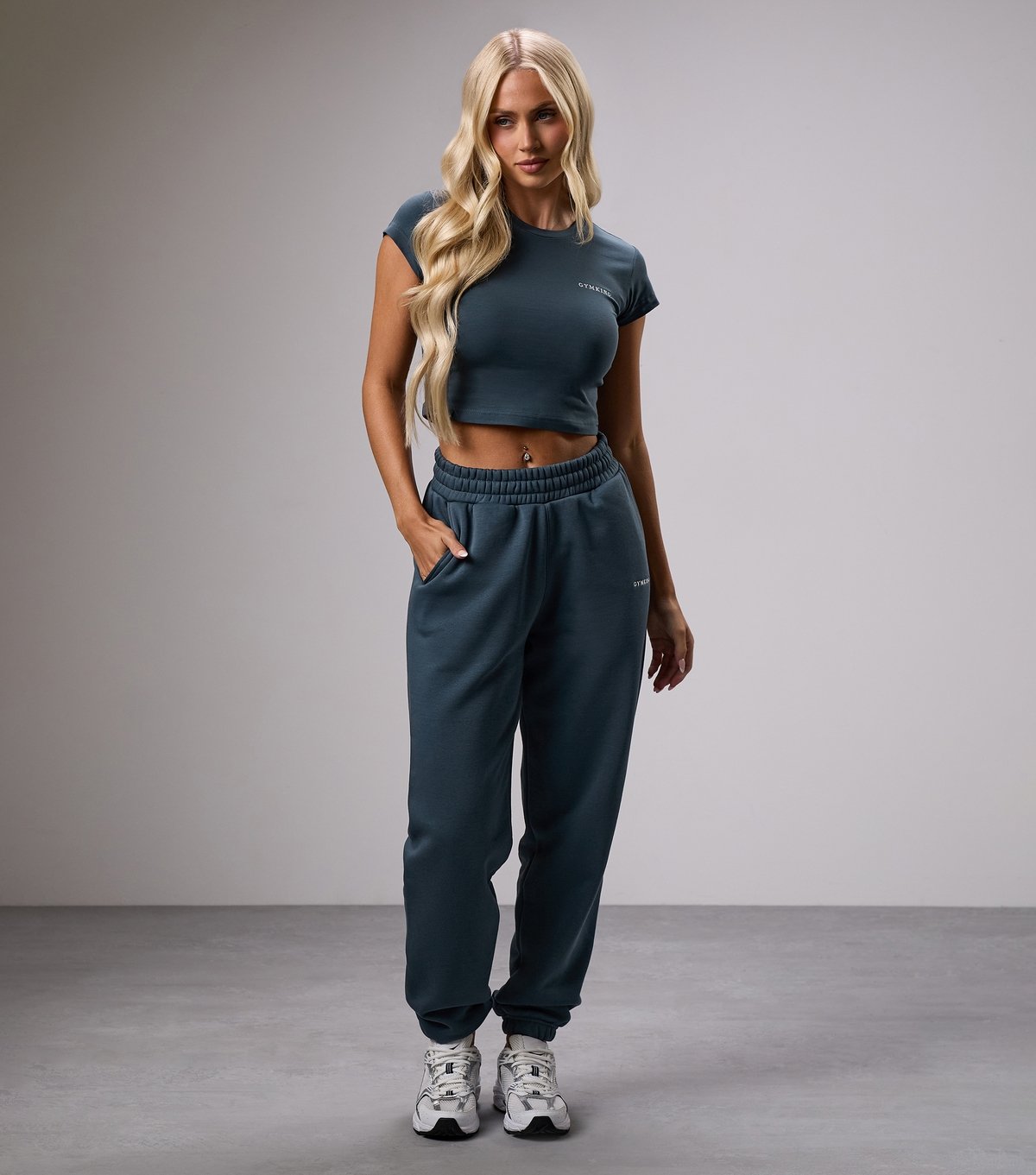 Gym King Women's Navy Crop Jersey T-Shirt Gym King New Look - 2