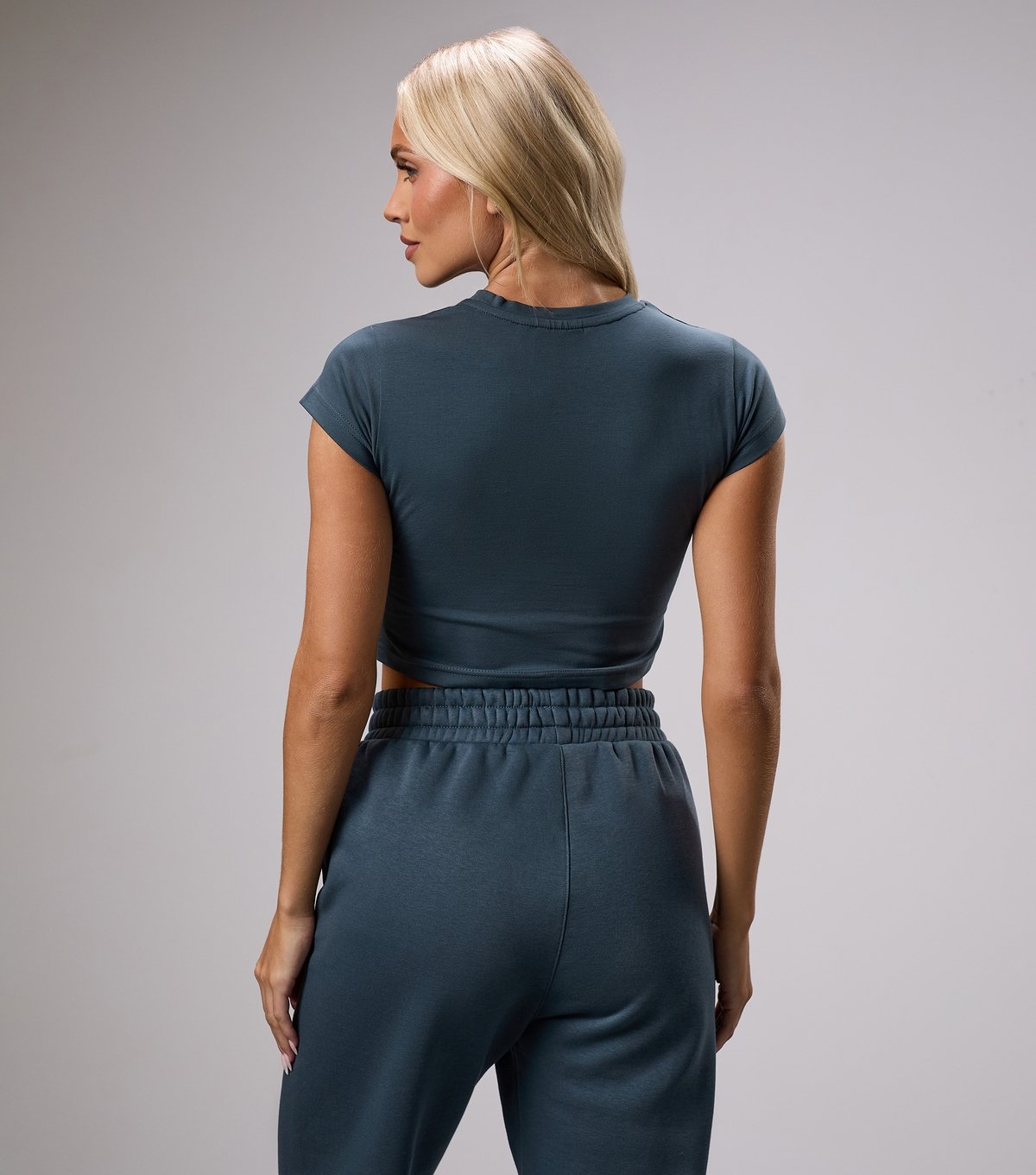 Gym King Women's Navy Crop Jersey T-Shirt Gym King New Look - 3