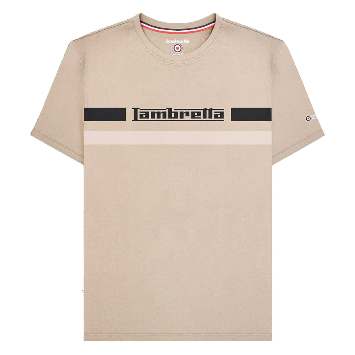 Lambretta Lambretta Men's Chest Stripe T-Shirt in Light Brown