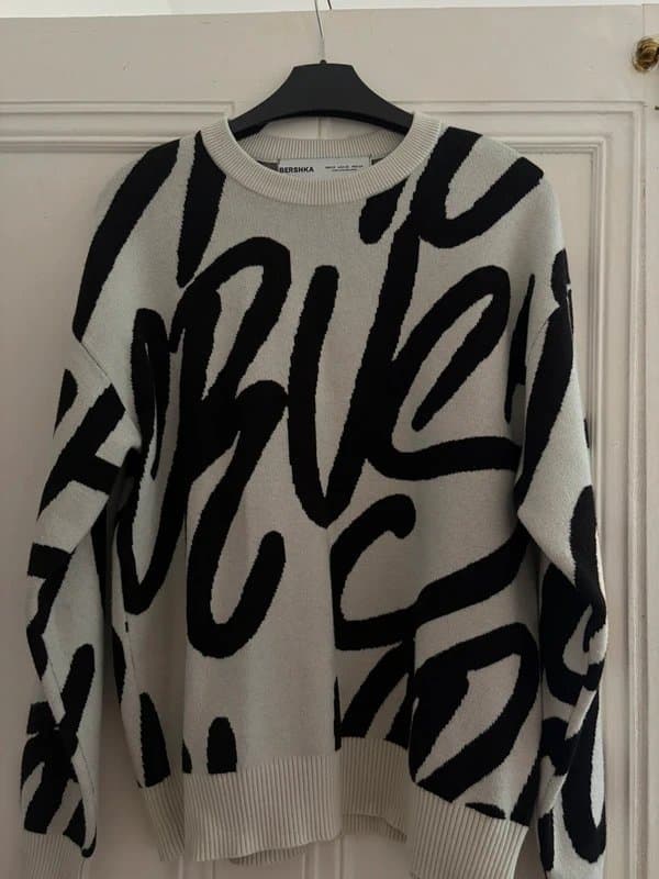 Bershka Bershka Black & White Oversized Knit Jumper Men’s XS | New Condition