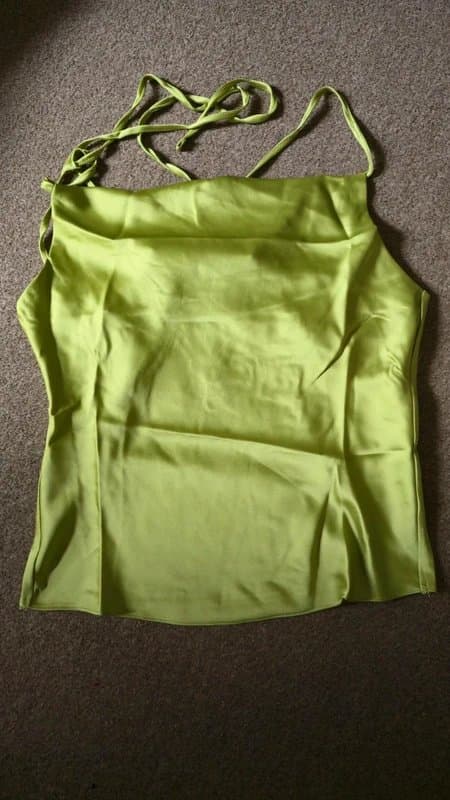 Topshop Topshop cowl satin bias cami top lime green UK 10