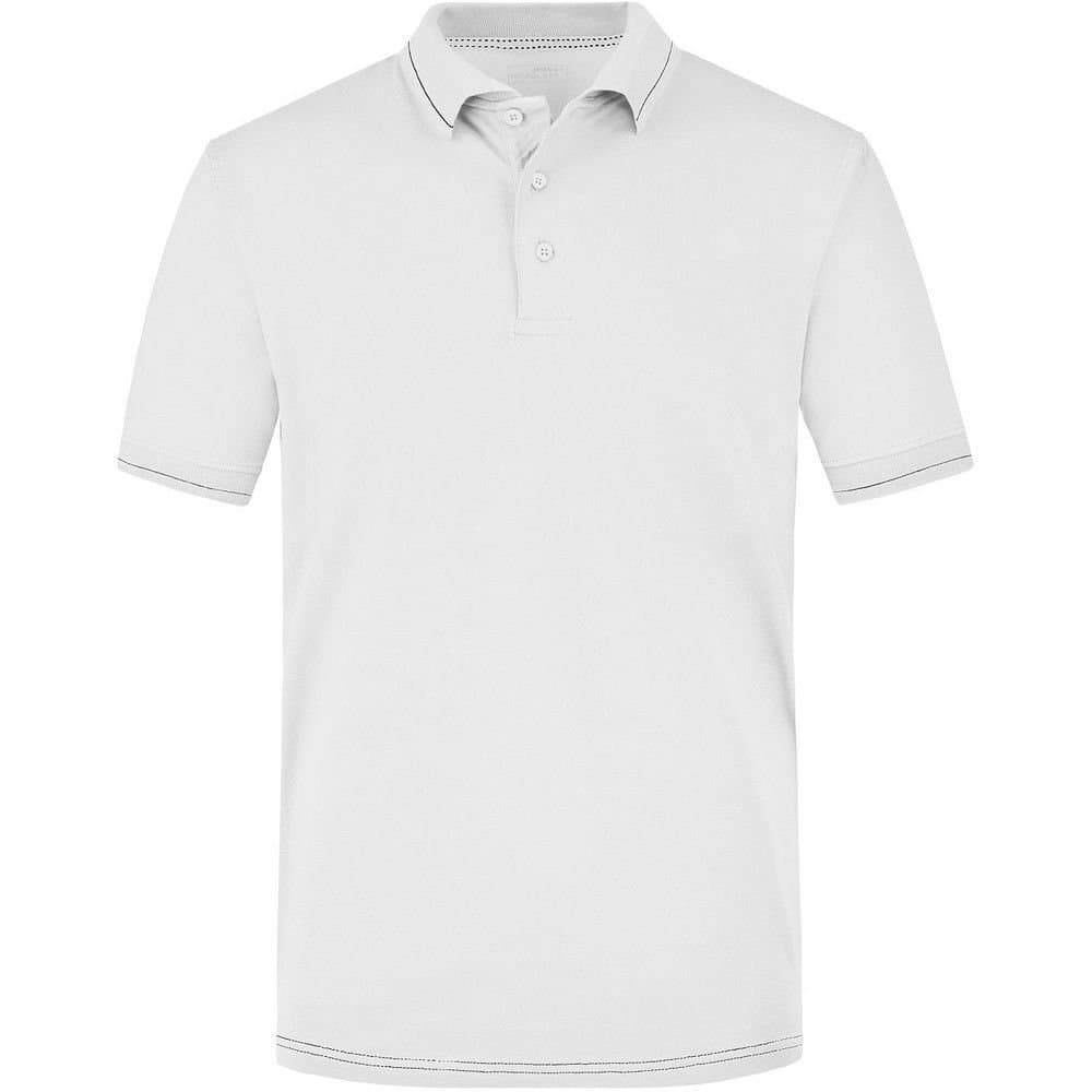 James and Nicholson James and Nicholson Men's Elasticated Polo Shirt in White