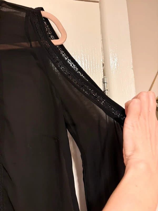 ASOS Black tulle open shoulder top