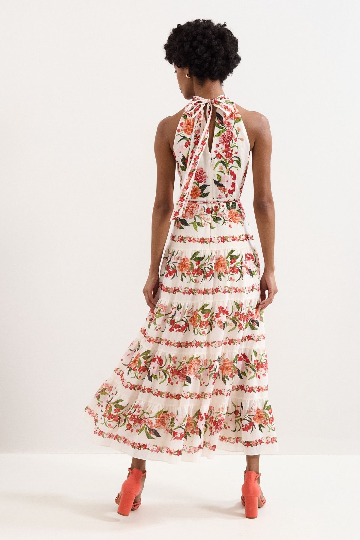 Phase Eight Phase Eight Women's Nita Halter Neck Floral Dress in Cream - 4