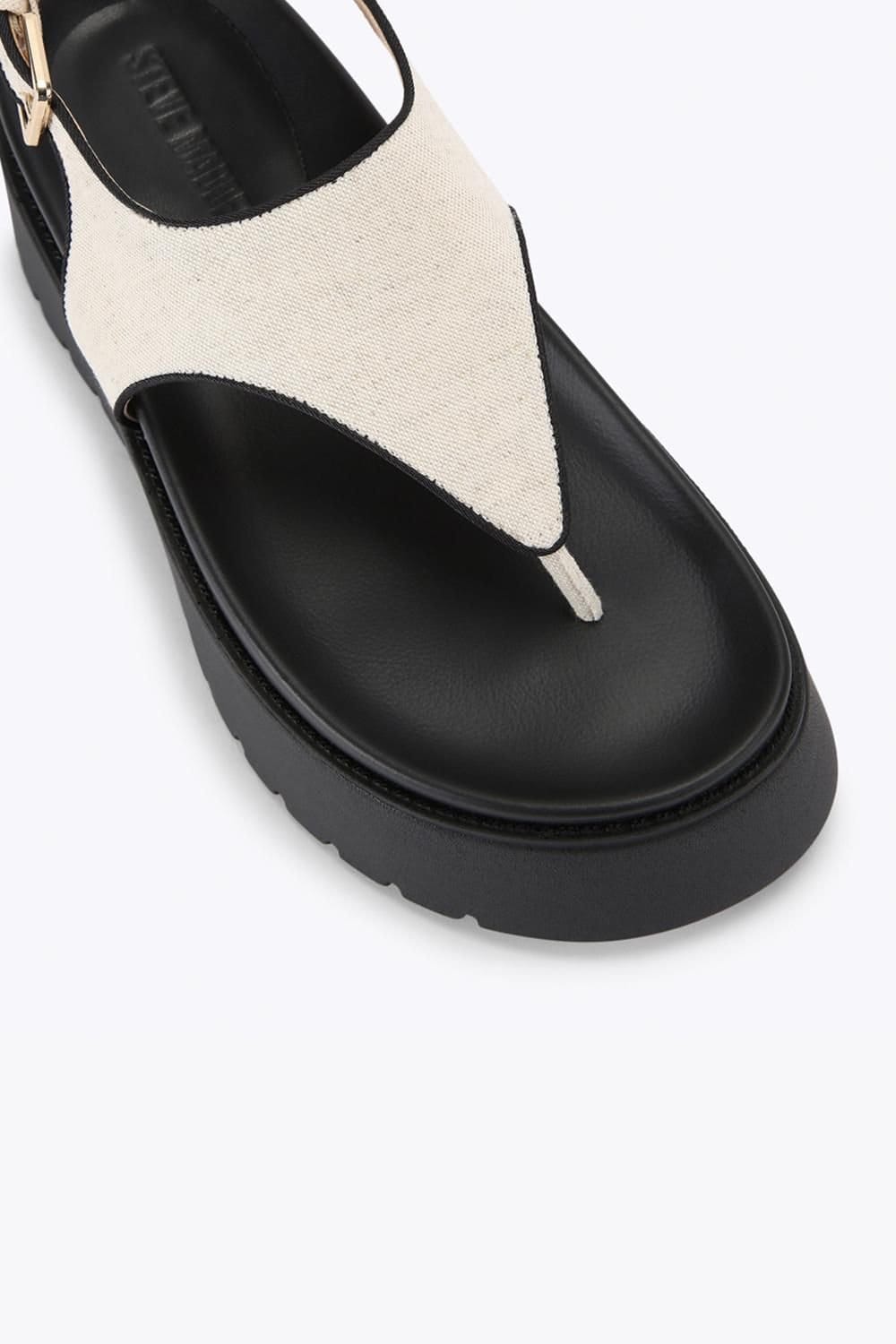 Steve Madden STEVE MADDEN Women's 'Tabor White' Fabric Sandals in Beige - 4