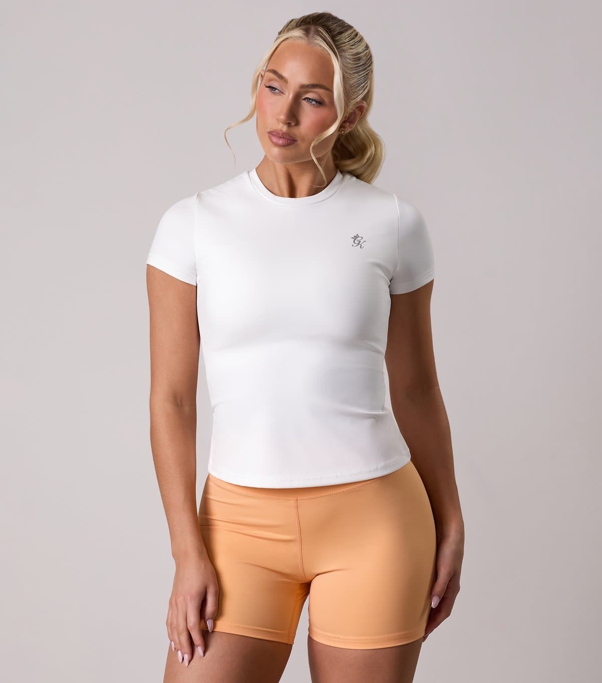 Gym King Women's 365 White Logo Print Cap Sleeve T-Shirt Gym King New Look