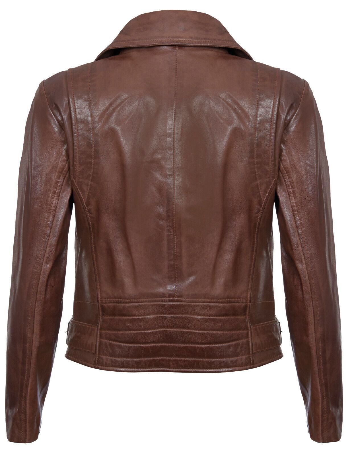 Infinity Leather Infinity Leather Women's Leather Biker Jacket-Stockholm in Brown - 3