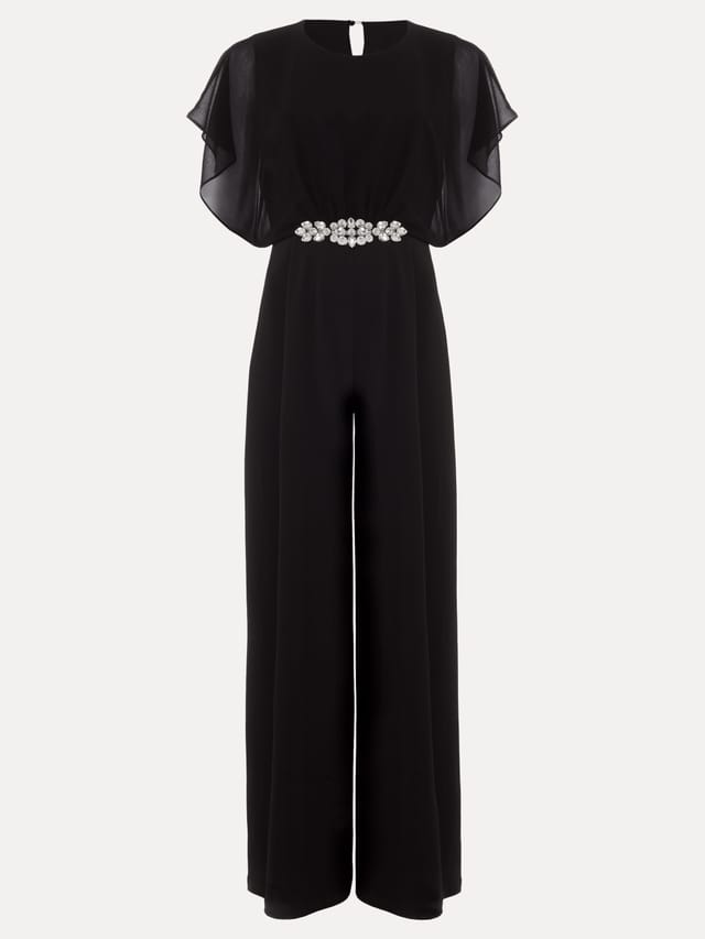 Phase Eight Phase Eight Women's Velma Embellished Waist Jumpsuit in Black - 2
