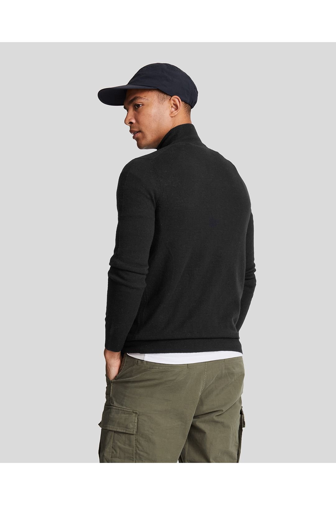 Lyle & Scott Lyle & Scott Men's Lambswool Blend Zip Through Cardigan Jet Black Marl - 4