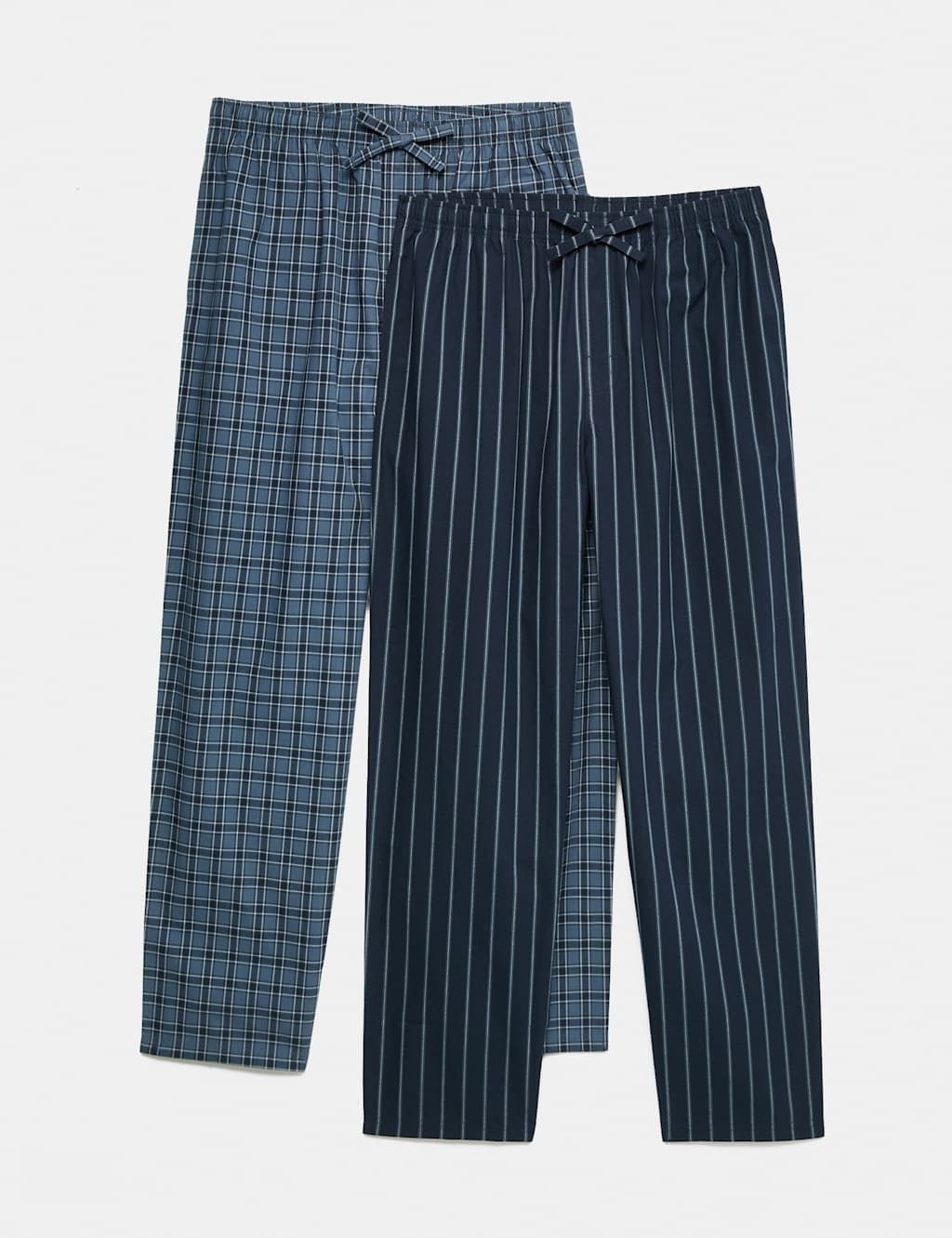 Marks & Spencer M&S Pack Of Two Cotton Pyjama Bottoms Blue Mix